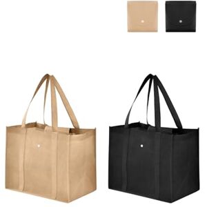 aceyoon Lot de 2 Sac de Course Reutilisable et Pliable, Grand Sac à Provisions en Tissu, avec Longues Poignées Solides Sac à Main Femme Homme pour Shopping, Pique-nique 41 x 26 x 33cm - Publicité