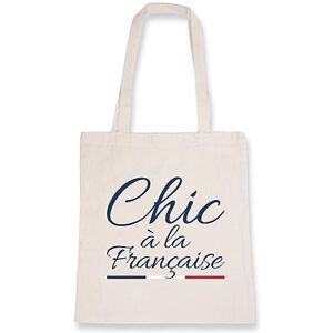 La French Touch Sac tote bag Chic à la française Imprimé en France Sac en toile coton 100% bio Cadeau Anniversaire French Touch original rigolo - Publicité