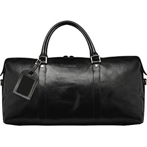 dbramante1928 Kastrup 2 Sac de Voyage Weekend pour Femmes et Hommes Sac avec Poignées en Cuir Structuré et Bandoulière Fabriqué en Cuir Véritable Pleine Fleur (Noir (2nd Gen)) - Publicité