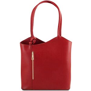 TUSCANY LEATHER Patty Sac en cuir Saffiano convertible en sac à dos Rouge - Publicité