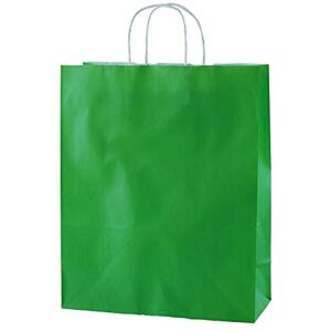 Thepaperbagstore 30 Sacs Cabas en Papier De Qualité Supérieure À Poignées Torsadées Vert Moyenne 250x110x310mm - Publicité