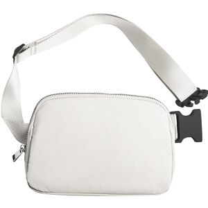 Taeku Sac Banane, Unisexe Mode Sac de Hanche Légers Sac de Ceinture avec Sangle Réglable pour Course Voyage Vélo (Blanc) - Publicité