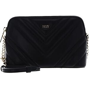 DKNY Madison Dome Sac bandoulière avec Sangle réglable en Cuir Nappa d'agneau, Crossbody Femme, Noir/doré, OneSize - Publicité