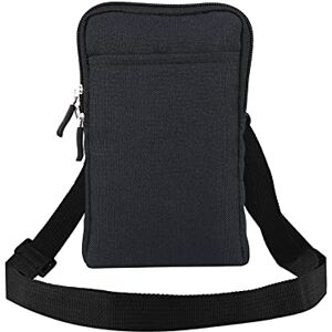 MXFDOKD Petit Pochette Ceinture Homme Téléphone Portable, Sac à Bandoulièr pour Smartphone Homme, Multiples Porté Sac pour Téléphone épaule Banane Crossbody Portés Étui Portable de Voyage Portefeuille, Noir - Publicité