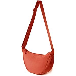 MEISEE Sac à bandoulière croissant en nylon pour femme et homme Sac banane à bandoulière léger pour voyage, Orange (05), Mignon - Publicité