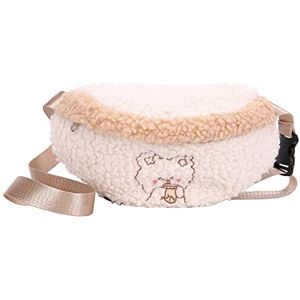 Générique Sac banane Kawaii pour femme Sac à bandoulière en peluche Sac à bandoulière pour l'hiver, blanc - Publicité