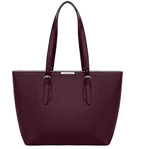 David Jones Sac à Main Shopping Femme Grand Format Sac Cours Lycée Fille Cabas Fourre-Tout Porté Epaule Cuir PU Anse Longue Shopper Grande Capacité A4 Sac Etudiante Travail Rouge Bordeaux - Publicité