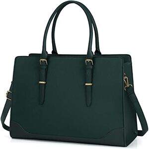 IGOLUMON Sac Cabas Femme Sac a Main en PU Cuir Grande Capacité Sac Ordinateur Femme 15.6 Pouces Imperméable Cabas Femme Sac de Cours Lycee Bandoulieres Vert Foncé - Publicité