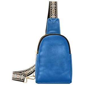 Joitme Cadet Sac à bandoulière en cuir souple bleu, petite pochette de ceinture avec plusieurs compartiments, sac de course à pied ceinture, Bleu minéral - Publicité