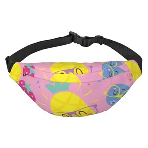 ELMAIN Sac banane motif fruits de dessin animé pour homme et femme, sac banane étanche pour voyage, randonnée, course à pied, multicolore, Taille unique, Sac à bandoulière - Publicité