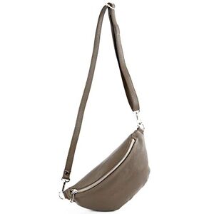 modamoda de T211 Sac banane italien Medium En cuir souple, Taupe foncé., Small - Publicité