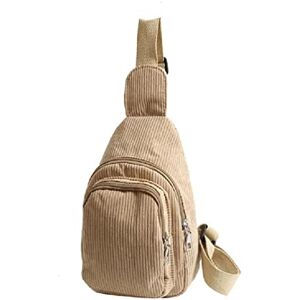 Bogjiru Petit sac à bandoulière en velours côtelé pour femme, sac de ceinture pour voyage, sport, course à pied, randonnée, sac de randonnée en velours côtelé, kaki - Publicité