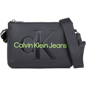 Calvin Klein Jeans Sac à Bandoulière Petit Femme, Noir (Black/Dark Juniper), Taille Unique - Publicité