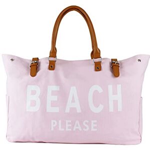 Lamyba Sac de plage avec poignée en cuir végétalien, sac de plage extra large pour femme, imperméable, anti-sable, blanc, rose, XX-Large - Publicité