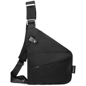 MANYUN Sac à bandoulière antivol, sac de voyage antivol pour homme et femme, sac de poitrine multi-poches, sac à bandoulière, sac de voyage étanche pour vélo, camping, randonnée, Noir , Left Shoulder - Publicité