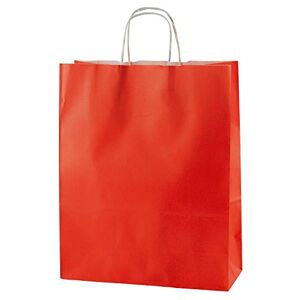 Thepaperbagstore 30 Sacs Cabas en Papier De Qualité Supérieure À Poignées Torsadées Rouge Moyenne 250x110x310mm - Publicité