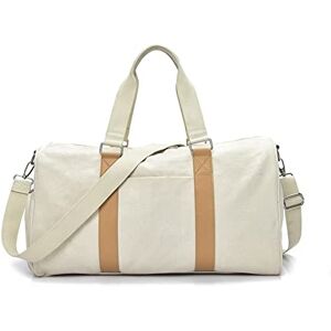 CALMR Femmes Sport Gym Sac Fitness Formation Sac À Main Toile en Plein Air Sac De Voyage Épaule Bandoulière Blosa avec Poche À Chaussures (Color : Beige) - Publicité