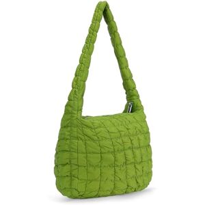 DKIIL NOIYB Sac fourre-tout matelassé femme, sac fourre-tout léger et gonflé, motif treillis, sacs à main matelassés de 45,7 cm, sac à bandoulière rembourré en coton de grande capacité, 45 cm, Vert - Publicité