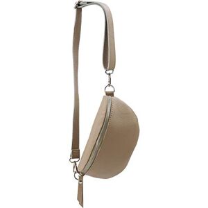 SH Leder ® Ava G292 Sac banane unisexe en cuir véritable Petit sac bandoulière pour festivals, voyages 23 x 12 cm, Taupe clair, Small - Publicité