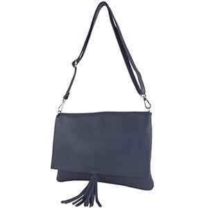 modamoda de T241 – ital. Pochette en cuir Sac à bandoulière Medium, Bleu saphir, M - Publicité