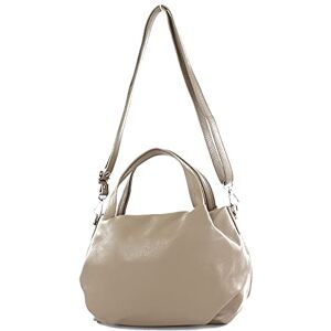 modamoda de T218 – ital. Petit sac à main en cuir pour femme, taupe, S - Publicité