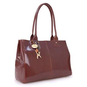 Tigi Collection Handbags Cuir Véritable Grand Sac à Main/Sac porté épaule/Cabas/Tote Femme  Marron - Publicité