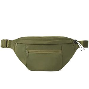 Telena Bum Bag Sac Banane pour Femmes Sac Poitrine Homme Sport Mode Taille Sac à bandoulière avec Trou de écouteur, Vert Olive - Publicité