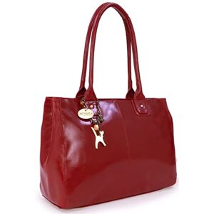 Tigi Collection Handbags Cuir Véritable Grand Sac à Main/Sac porté épaule/Cabas/Tote Femme  Rouge - Publicité