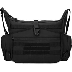 HUNTVP Sacs tactique Portés épaule Messenger Bag Sac Bandoulière pour 15 Pouces Laptop Briefcase Hommes Femmes Sac de Camping Chasse Sport Travail Ecole Cartable,Noir - Publicité