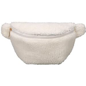 Kexpery Sac banane unisexe en fourrure avec fermeture éclair Sac à bandoulière tendance multifonction pliable léger pour filles et garçons, blanc, Taille unique - Publicité