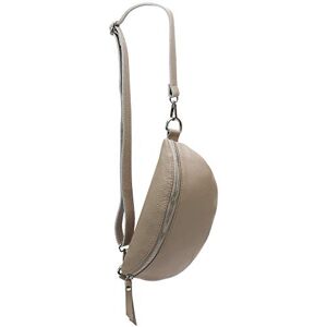 SH Leder ® Karla G359 Sac banane en cuir véritable Unisexe Pour festival, voyage Taille moyenne 27 x 15 cm, taupe, m - Publicité