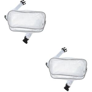 Veemoon 2 Pièces sac à outils pvc sac banane transparent sacs de rangement en plastique sac transparent sac pvc ceinture réglable imperméable boîte à outils Pour des hommes blanche - Publicité