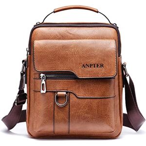 ANPTER Sacoche Homme Sacs à Bandoulière Vintage Sacoche Bandoulière Cuir Petite Shoulder Bag Crossbody Business Cartable Besace Pochette Sacs à main pour sport voyages travail (Marron Sacs bandoulière) - Publicité