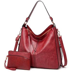 Lifetooler Lifecooler Sac Hobo Sac Cabas Femme Sac a Main Grand Cuir PU Sac Bandoulière Fourre-Tout et Portefeuille Ensemble pour Travail Voyage et Shopping(rouge) - Publicité