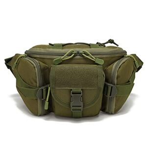 Lawaia Sac Banane Sac de Ceinture Tactique Militaire Molle Sac de Multifonction Sac Imperméable en Nylon Sac Homme Femme Voyage Randonnée Sport Camping Trekking Cyclisme Chasse (Armée Verte) - Publicité