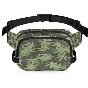 Yzrwebo Sac banane à motif de marijuana pour femme et homme, sac banane tendance avec sangle réglable pour entraînement en plein air, voyage, course, randonnée, cyclisme, multicolore, Large - Publicité