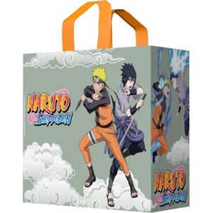 Konix Naruto Shippuden Sac cabas 40 x 45 x 20 cm Matière recyclée Blanc Motif Naruto et Sasuke Gris - Publicité