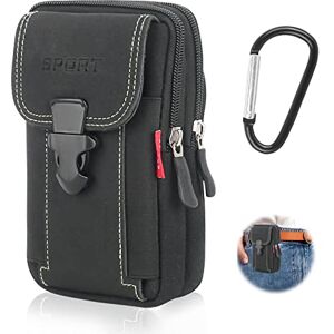 RUCUDIM Pochette Ceinture Homme, Sacoche Ceinture Nylon, Sac Tactique Ceinture, Étui téléphone Portable, Étui de Ceinture Pochette Téléphone Holster, Multifonctionnel Sac Banane (Noir) - Publicité