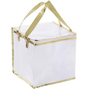 PATIKIL Isotherme Épicerie Sac Non-Tissé Tissu Alimentation Livraison Cabas 26 cm x 26 cm x 26 cm, Blanc - Publicité