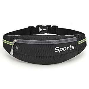 ZZHAO Femme Homme Banane de Sport Etanche Sacoche Ceinture de Course Sac Pochette Running Belt Réglable pour Argent Passeport Billets Téléphone Portable, Convient pour Escalade Vélo Voyage Jogging, Noir - Publicité