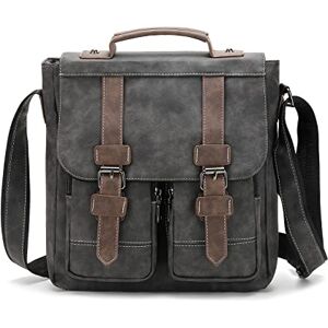 FANDARE Sacs bandoulière Homme Sacoche Homme Cuir Pochette Homme bandoulière Cartable Sac a Main pour Travail Voyag Business Université Ecole Multifonctionnel Sac d'épaule Gris Marron - Publicité