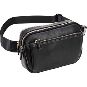 VX VONXURY Sac Banane Chic pour Femme Homme, Cuir PU Sac Ceinture Sacoche Banane Fanny Pack, Sac Banane Léger à Bandoulière avec Sangle Réglable pour la Course à Pied en Plein Air, la Randonnée(Noir) - Publicité