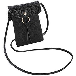 KARELLS Petit Sac Téléphone Portable Femme, Oxford Sac Messenger en Tissu Brassard de Sport avec Bandoulière Réglable, Crossbody Pochette Sacoche Running Armbag pour Téléphone, Noir - Publicité