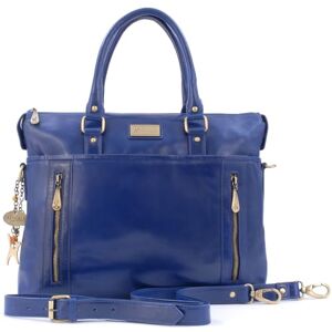 Tigi COLLECTION Cuir Vintage Sac porté épaule avec Bandoulière/Sac de Travail/Porte-Documents/Mallette/Compatible Pour Laptop/Ordinateur Portable Femme ADELE Bleu Clair - Publicité