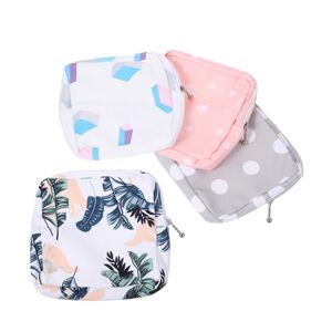 ABOOFAN 4 Pièces Sac De Rangement pour Serviettes Hygiéniques Support Portable Sacs Hygiéniques pour Produits Féminins pour Adolescents Dépoque Poche Voyage Récipient Polyester Miniature - Publicité