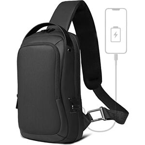 HEROIC KNIGHT Sacoche Homme Bandouliere Imperméable Sac de Poitrine avec Port de Chargement USB Bandoulière Homme Pochette Noire Homme Femme pour iPad 11.3 Pouces (Noir) - Publicité