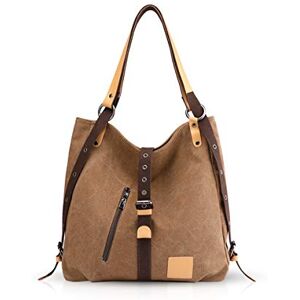 NICOLE & DORIS Nouveaux Sacs à Main et Sacs à bandoulière Sacs à Main pour Femmes Multi-Fonctions Occasionnels Toile Sac à Main Dames Crossbody Bag Messenger Sacs pour Fille Brown - Publicité