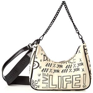 Desigual PU Shoulder Bag, Sac Femme, Blanc, Taille Unique - Publicité