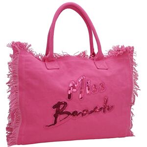 Miss Beach sac de bain zippé sac de plage sac pique-nique cabas en toile, Rose XL - Publicité