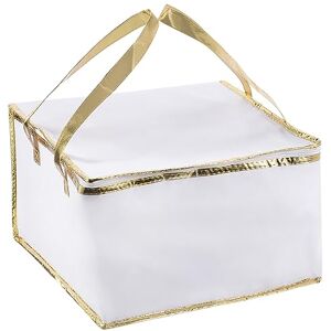 PATIKIL Isotherme Épicerie Sac Non-Tissé Tissu Alimentation Livraison Cabas 36 cm x 36 cm x 22 cm, Blanc - Publicité